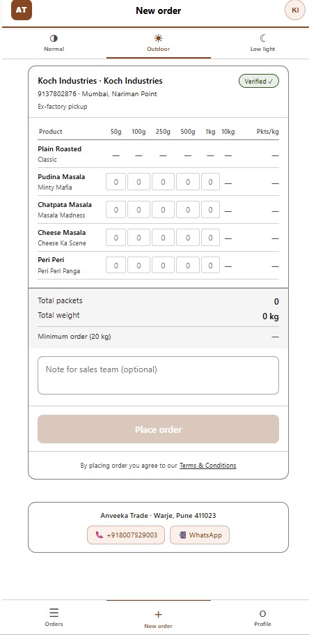Buyer placing a new order